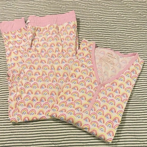 Little Sleepies bamboo sleepwear set in pink with rainbows - Picture 2 of 8